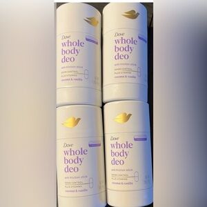 Dove Women’s Whole Body Coconut & Vanilla Deodorant Sticks X’s 4 Total All New!
